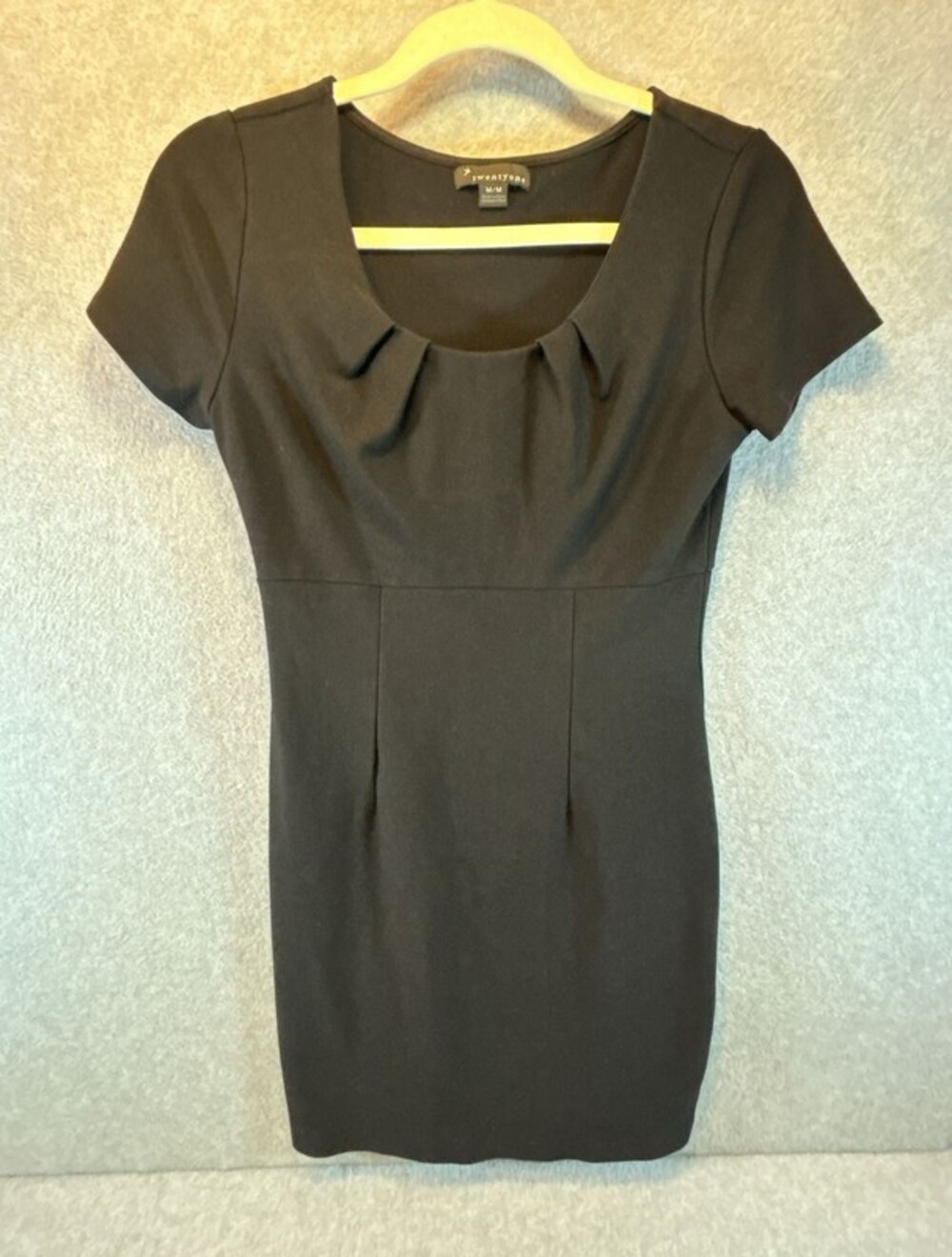 twentyone Women's Pleated Neck Dress Black